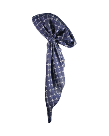 Revaz HS510H Navy Square Flowers Adjustable Pre-Tied Bandanna with Velvet Grip myselflingerie.com